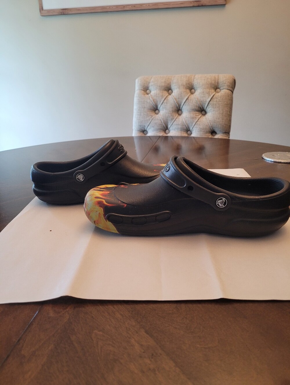Unisex Crocs  Men's (10) Women's (12) Black Flame Crocs - Comfortable - Picture 7 of 8